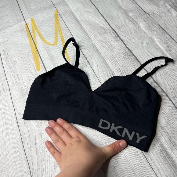 DKNY Black Wireless Seeamless Bralette No Padding Size Medium - Picture 6 of 6
